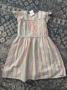 Crewcuts Little Girls' Rainbow Stripe Summer Dress